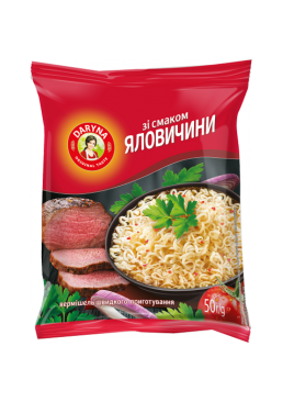Вермишель быстрого приготовления Daryna со вкусом говядины, 50 г